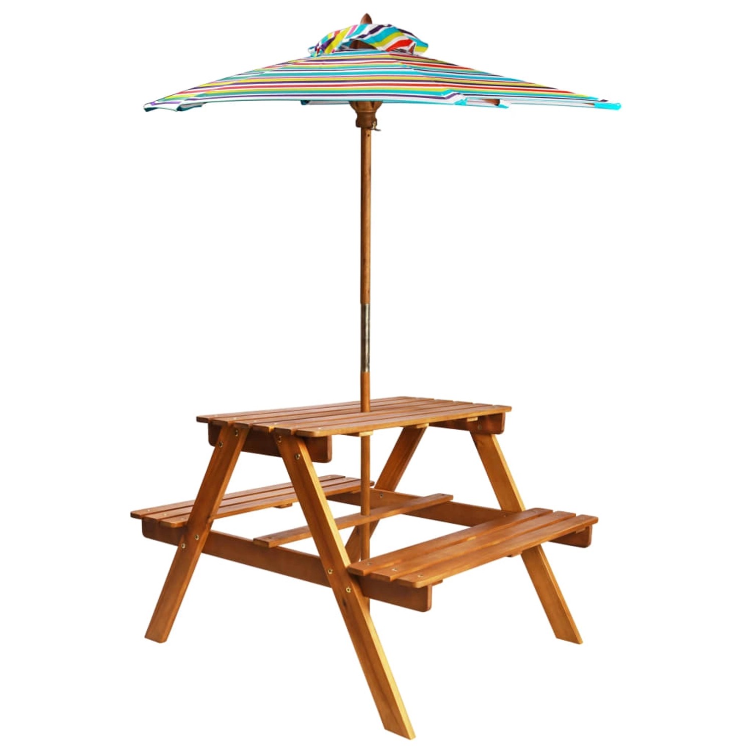 vidaXL Kinder-Picknicktisch mit Sonnenschirm 79x90x60 cm Akazienholz 43990