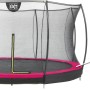 EXIT Silhouette Bodentrampolin D427cm mit Sicherheitsnetz in Rosa, mit Fußschutzsystem.