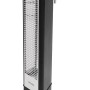 Schwarzer VASNER HeatTower Infrarot-Heizstrahler 2500W mit Fernbedienung für Terrasse & Garten.