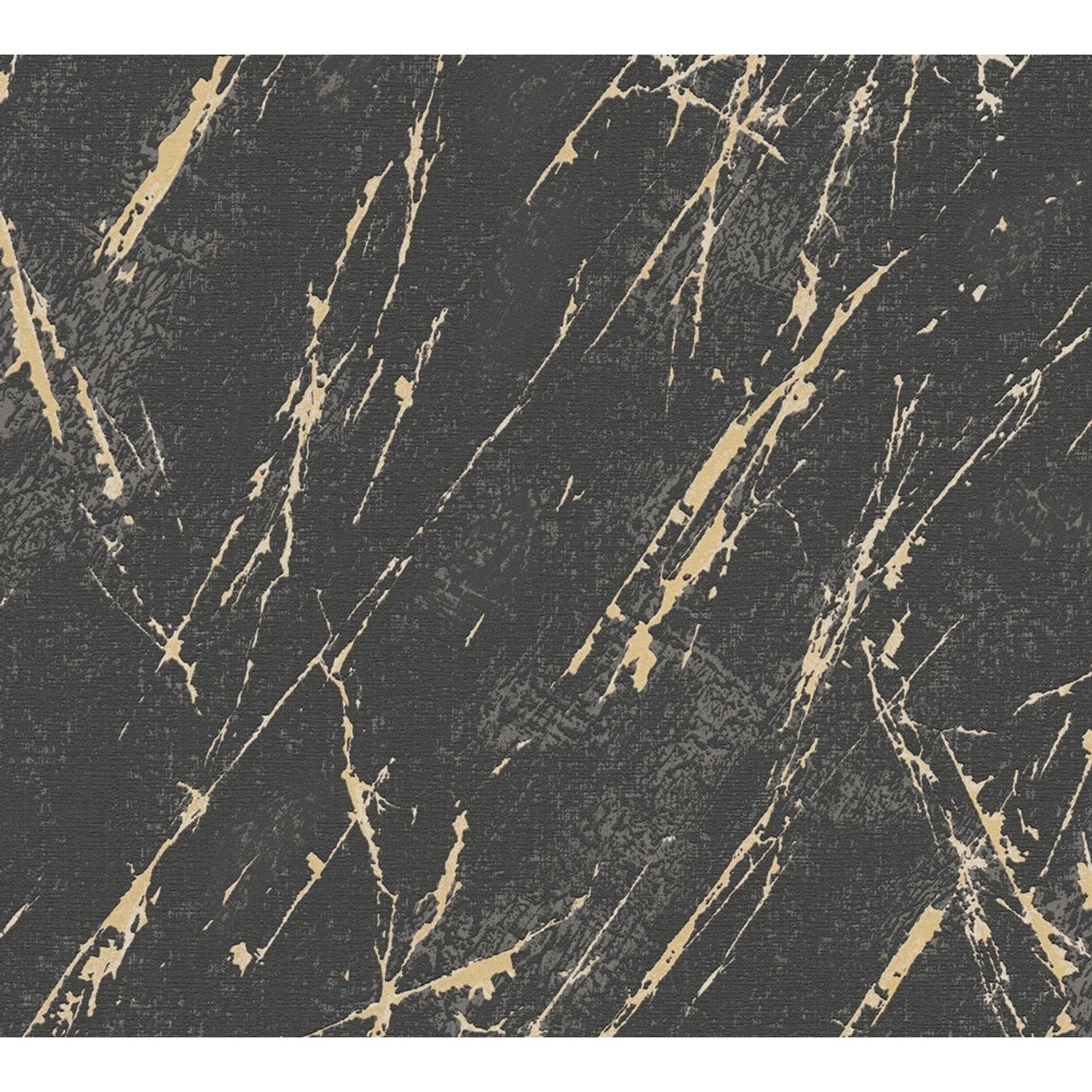 A.S. Création Vliestapete mit Marmoroptikoptik Schwarz Gold 10,05 m x 0,53 m