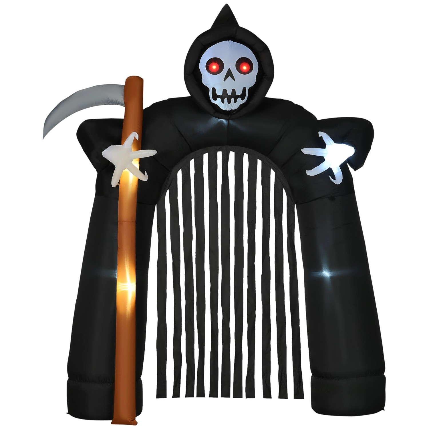 HOMCOM Halloween Aufblasbarer Sensenmann-Torbogen mit LED-Beleuchtung günstig online kaufen