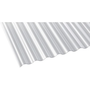 Transparente PC Wellplatte Sinus 76/18, gerillt, für Kunststoffbedachung.