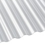 Transparente PC Wellplatte Sinus 76/18, gerillt, für Kunststoffbedachung.