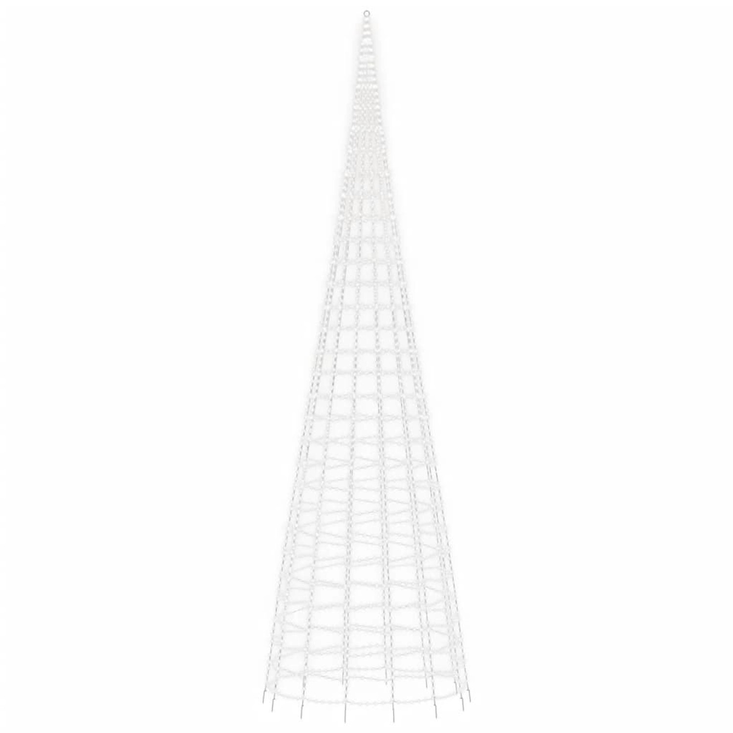 vidaXL LED-Weihnachtsbaum für Fahnenmast 3000 LEDs Kaltweiß 800 cm 358121