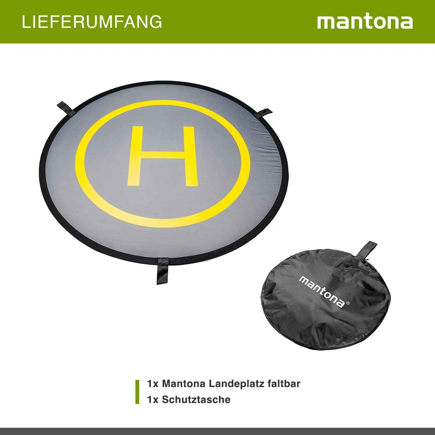Mantona Drohnen-Landeplatz Faltbar Ø107Cm Landematte Landepad Kameradrohne_5