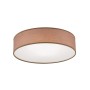 Braune Orion Stoff Deckenleuchte, Ø 40cm, mit drei E14 Fassungen. Lampe für Wohnraum.