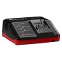 Einhell Power X-Change PXC-Ladegerät Power X-Fastcharger 4A. Schwarz-rotes Ladegerät für Elektrowerkzeug-Akkus mit LED-Anzeige.