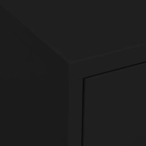 Detailaufnahme: Schwarzer vidaXL Lagerschrank (Modell 3) aus Stahl, Büroschrank.