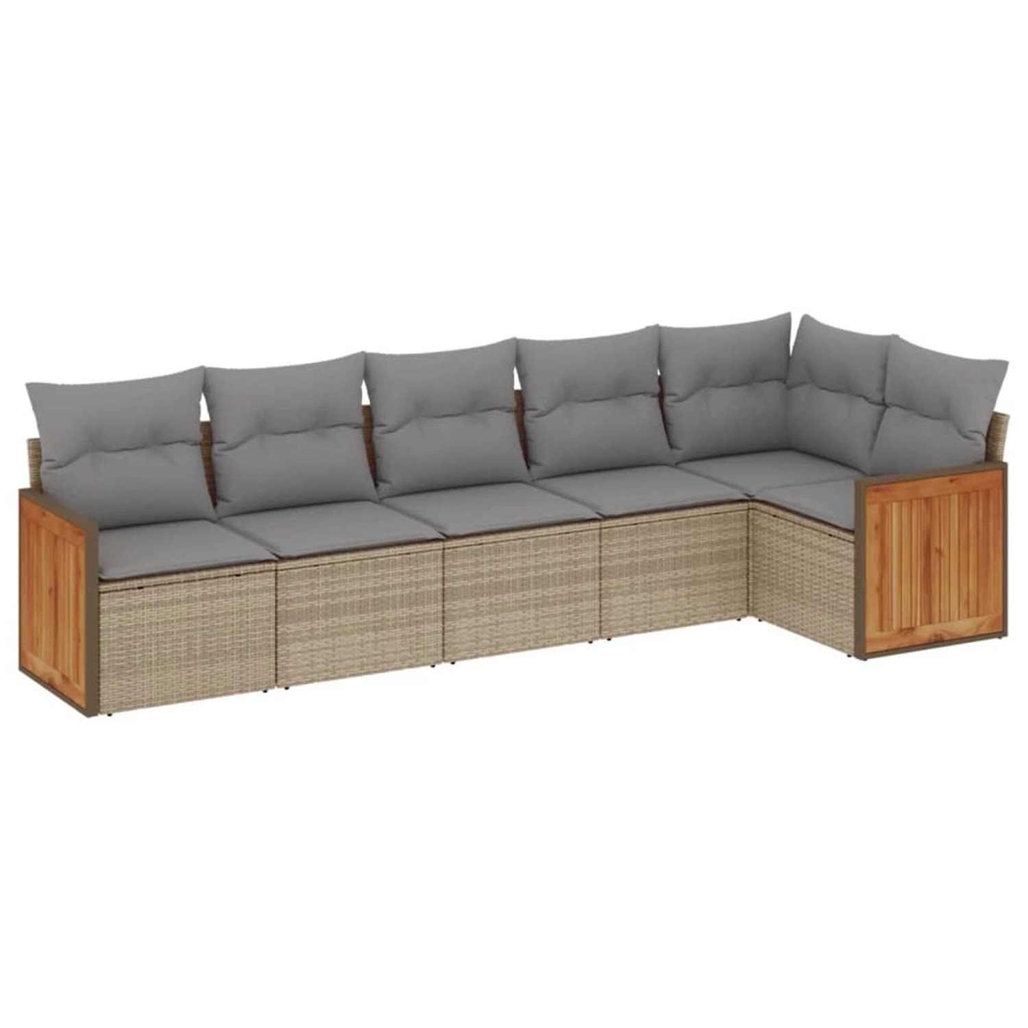 vidaXL 6-Tlg Garten-Sofagarnitur mit Kissen Beige Poly Rattan 3227669 günstig online kaufen