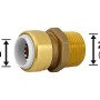 Steck-Übergangsnippel 33 mm aus Messing für sichere Rohrverbindungen.