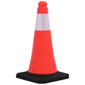 DELUKE Leitkegel, 50cm, 4er Set, rot mit Reflexstreifen, für Verkehrslenkung und Absperrung.