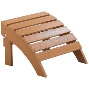 Beliani Fußhocker in hellem Holzfarbton, passend zu Gartenstühlen, für Terrasse und Garten.