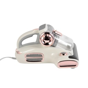 Technaxx Milbensauger Pro LX-070, cremefarben mit roségoldenen Akzenten, handlich, für Matratzen und Polster.