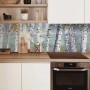 MySpotti Küchenrückwand Birkenwald, 100x60 cm, Birke-Weiß. Dekorativer Spritzschutz für die Küche.