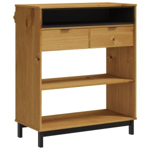 vidaXL Bartisch FLAM aus Kiefernholz, 92x45x110 cm, mit Schubladen und Ablagen.