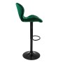 ML-Design Barhocker 2er Set, grünem Samt, mit Fußstütze.