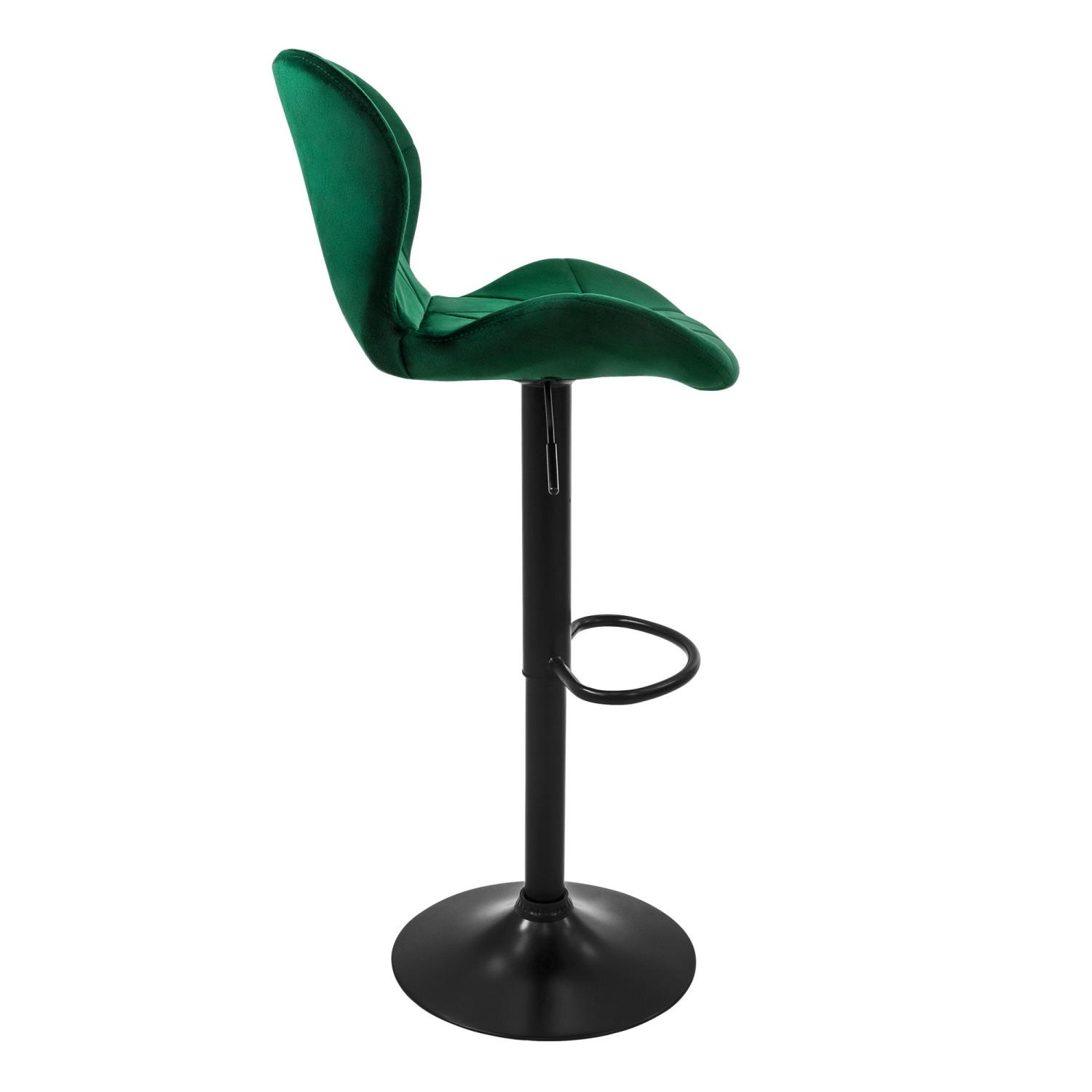 ML-Design Barhocker 2er Set, grünem Samt, mit Fußstütze.