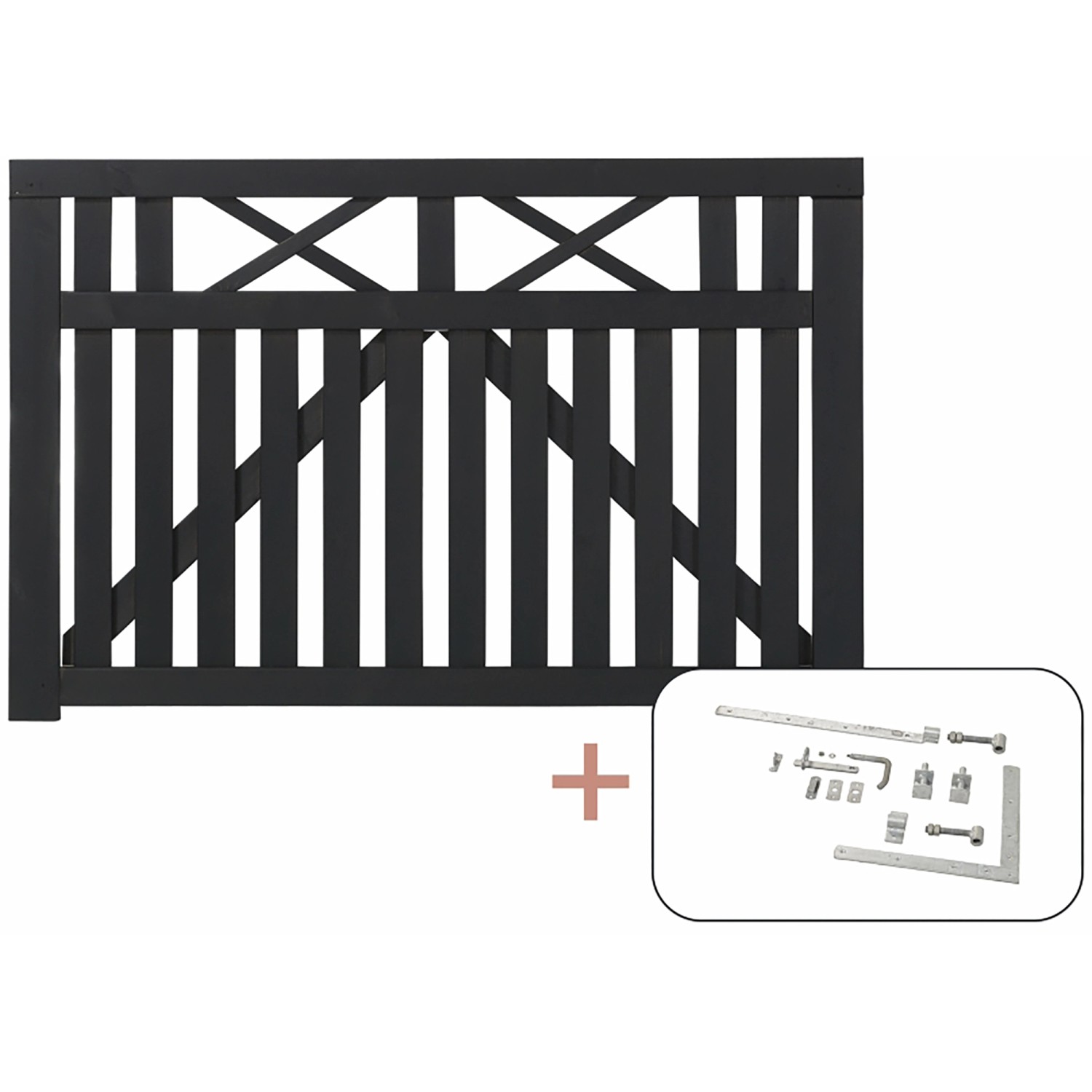 Einzeltor Vinesse Nadelholz Schwarz 150 cm x 98 cm günstig online kaufen
