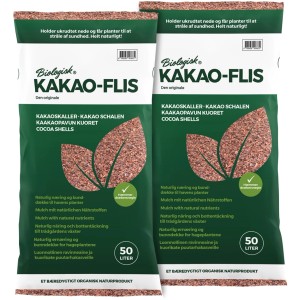 Zwei Säcke Floragard Universal Kakaoschalen Mulch, je 50 l.