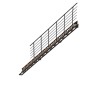 Minka Raumspartreppe Flex Hybrid: gerade Innentreppe, schwarz, Eiche-Design-Stufen, Metallgeländer.