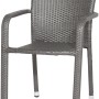 Grauer Siena Garden Stapelsessel Minas aus Gardino-Geflecht und Aluminium.
