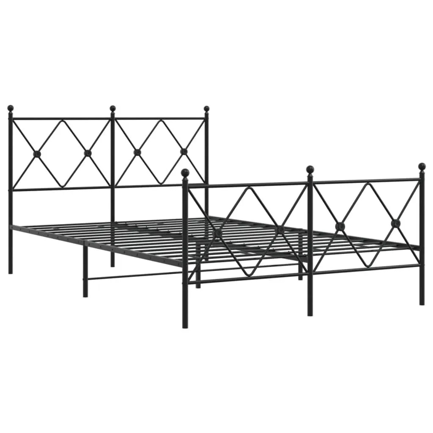 vidaXL Bettgestell mit Kopfteil und Fußteil Metall Schwarz 120x200 cm 37651 günstig online kaufen