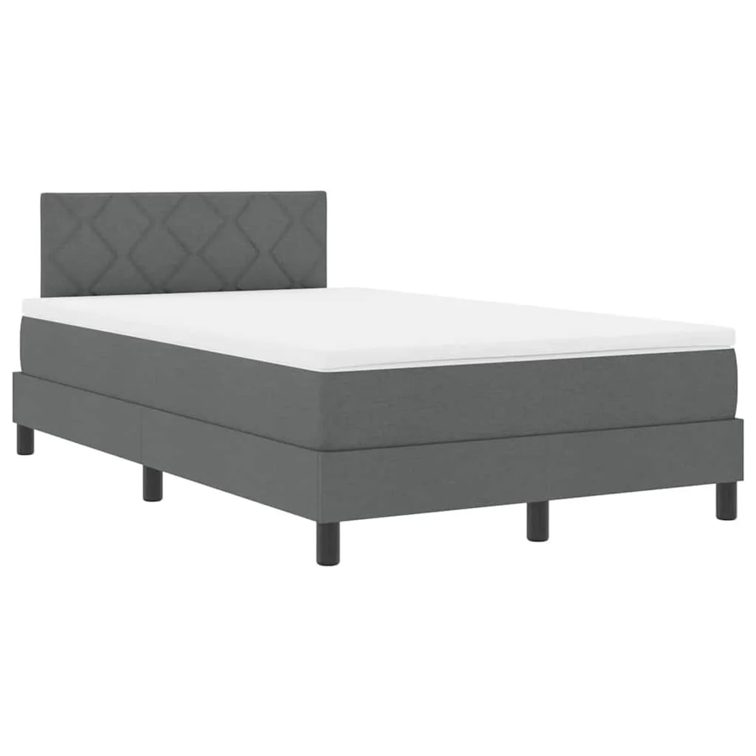 vidaXL Boxspringbett mit Matratze Dunkelgrau 120 x 200 cm Stoff 3338756 günstig online kaufen