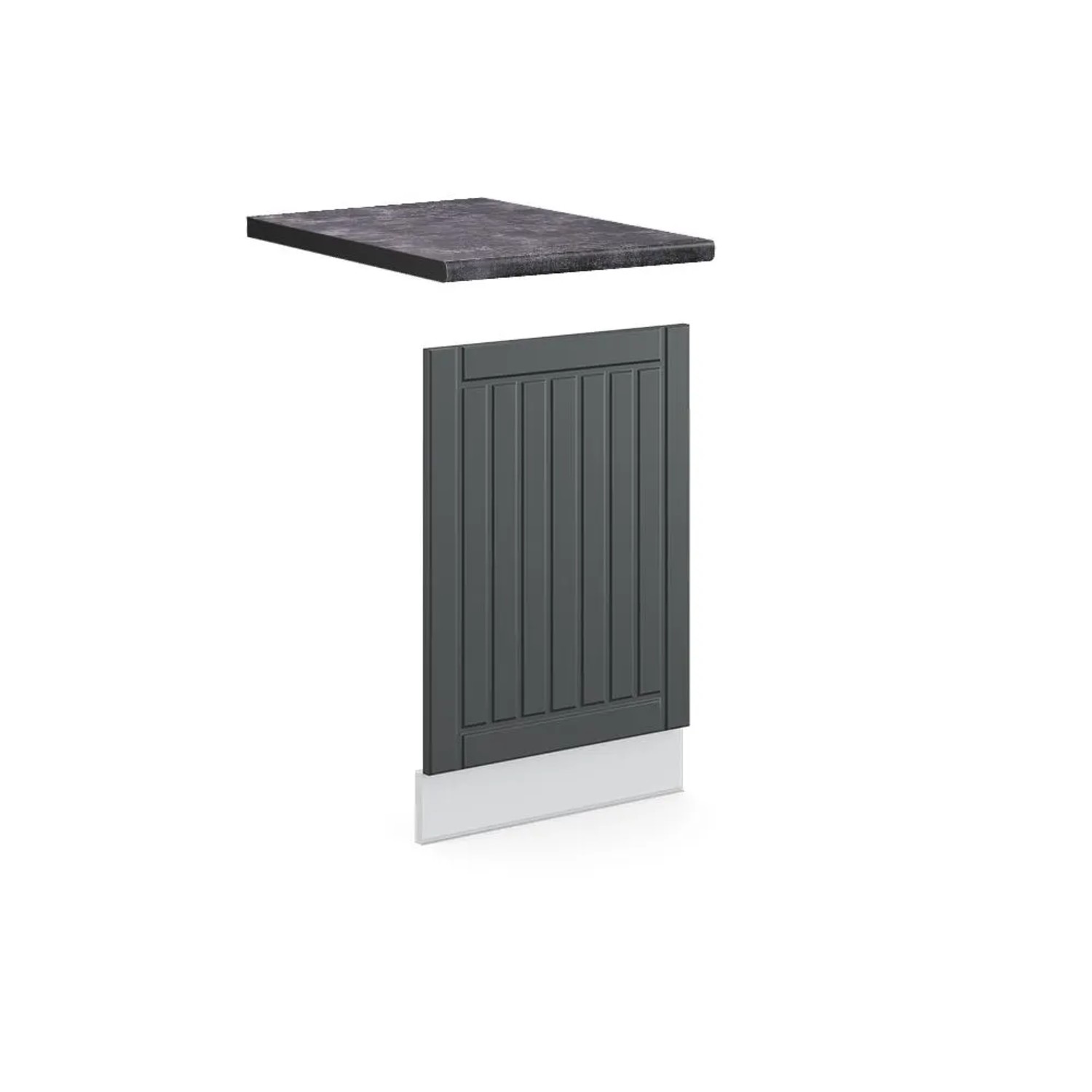 Vicco Frontblende Fame-Line Anthrazit Landhaus Weiß 45 cm AP Anthrazit