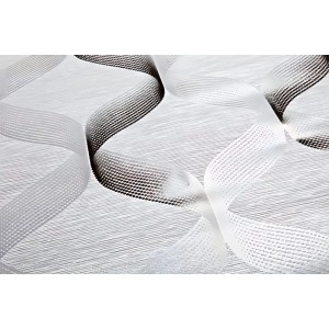 Grafische Retro Tapete in Silber, Grau und Anthrazit mit Glitzer-Effekt.