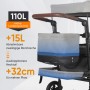 Grauer Sekey Bollerwagen mit Dach, Hecktasche und hohem Stauraum für Camping & Ausflüge.