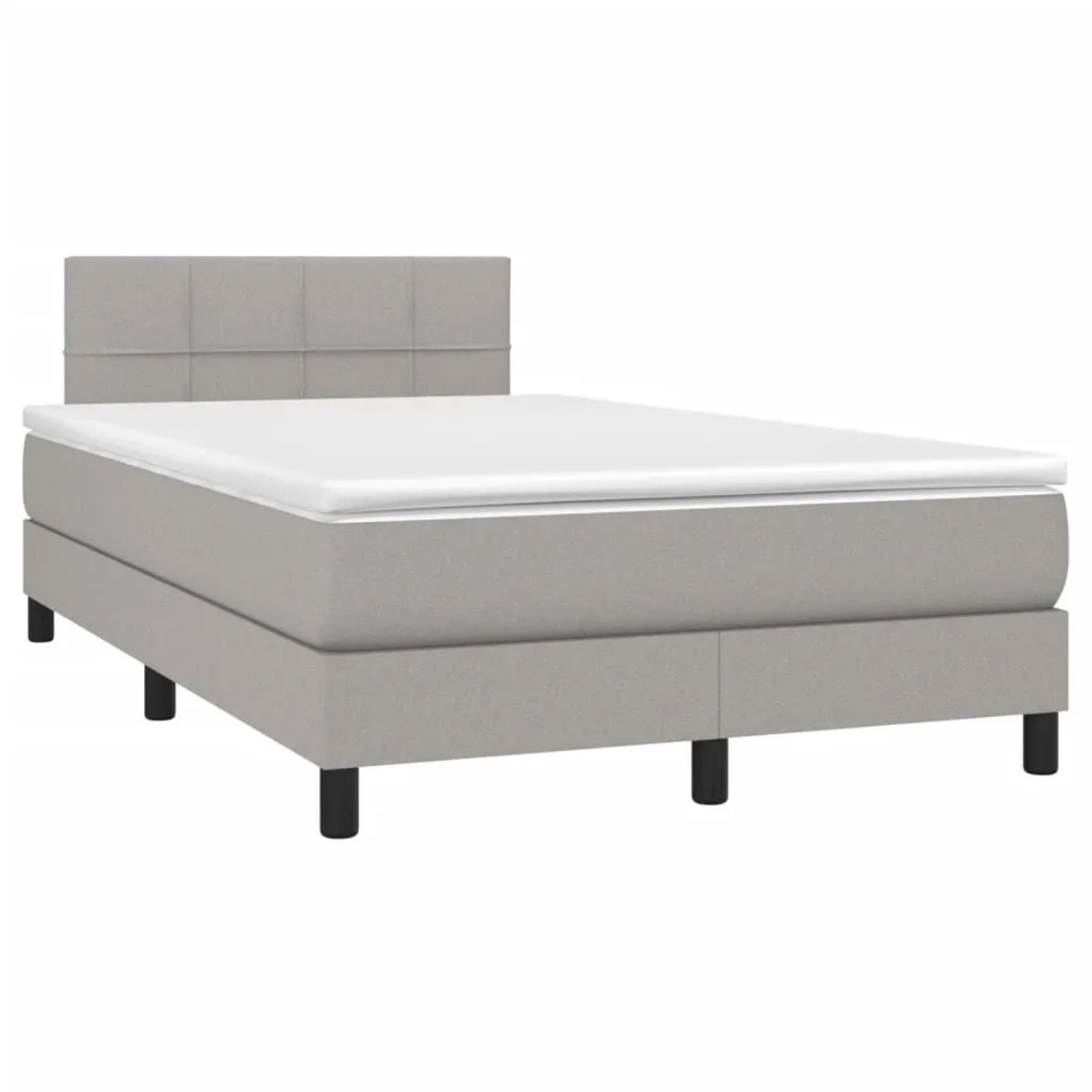 vidaXL Boxspringbett mit Matratze Hellgrau 120x200 cm Stoff 3140041 günstig online kaufen