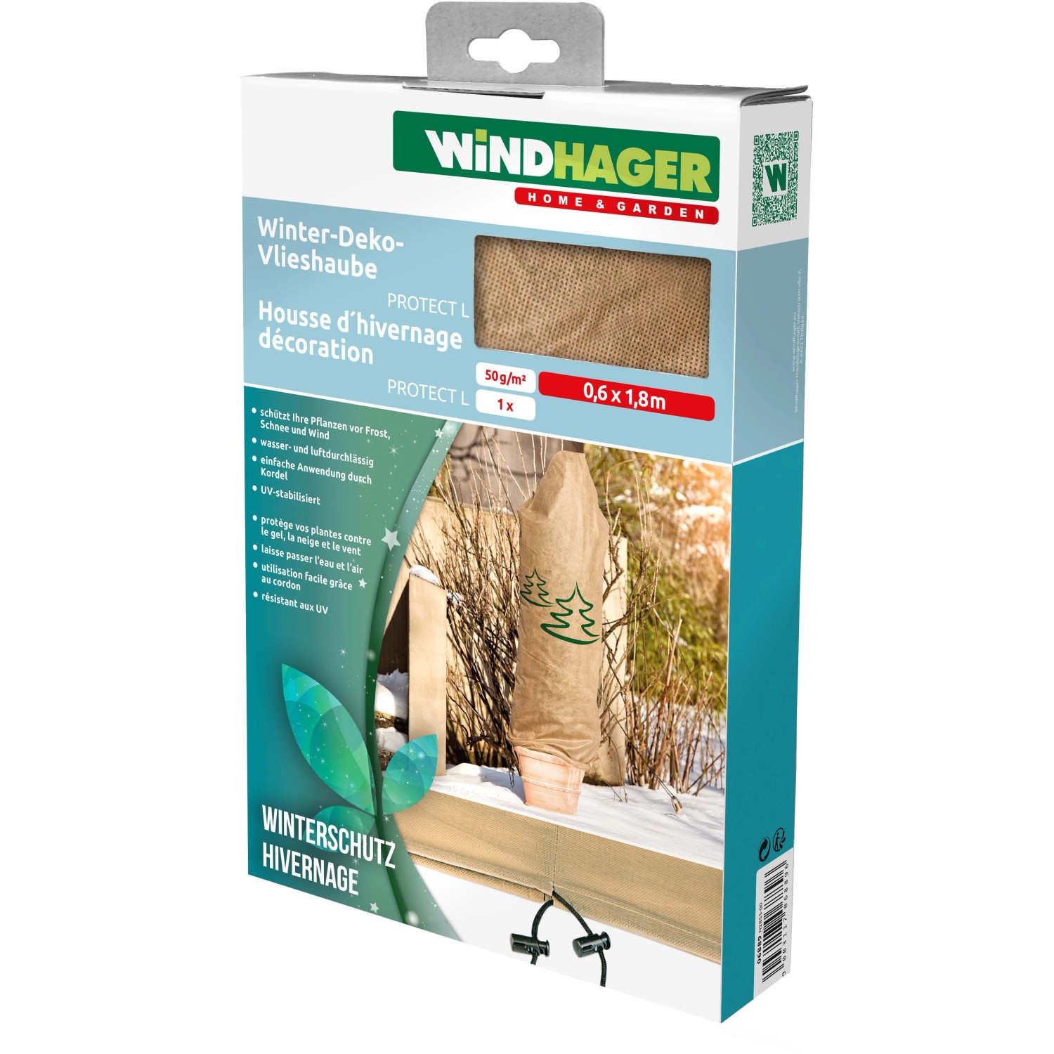 Windhager Winter-Deko-Vlieshaube Protect Tannenbaum 0,6 m x 1,8 m