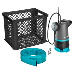 Gardena Hochwasser-Set 20000 Basic mit Pumpe, Schlauch und Box für Garten und Haus.
