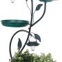Grüner Garden Pleasure Pflanzständer mit Solarleuchten und Vogeltränke, 78x45x31cm.
