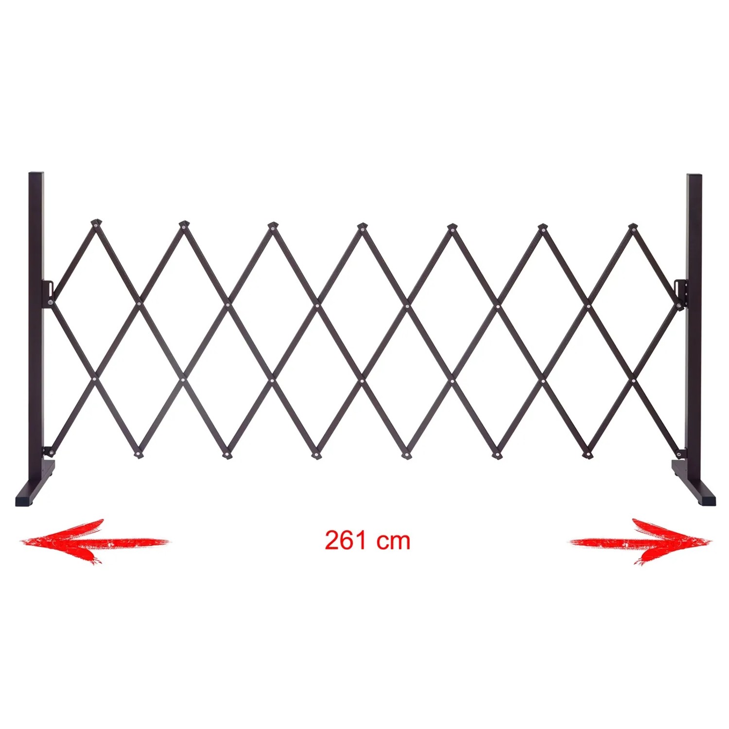 Ausgezogenes MCW Absperrgitter B34, 103x31-261cm, für Garten und mehr.