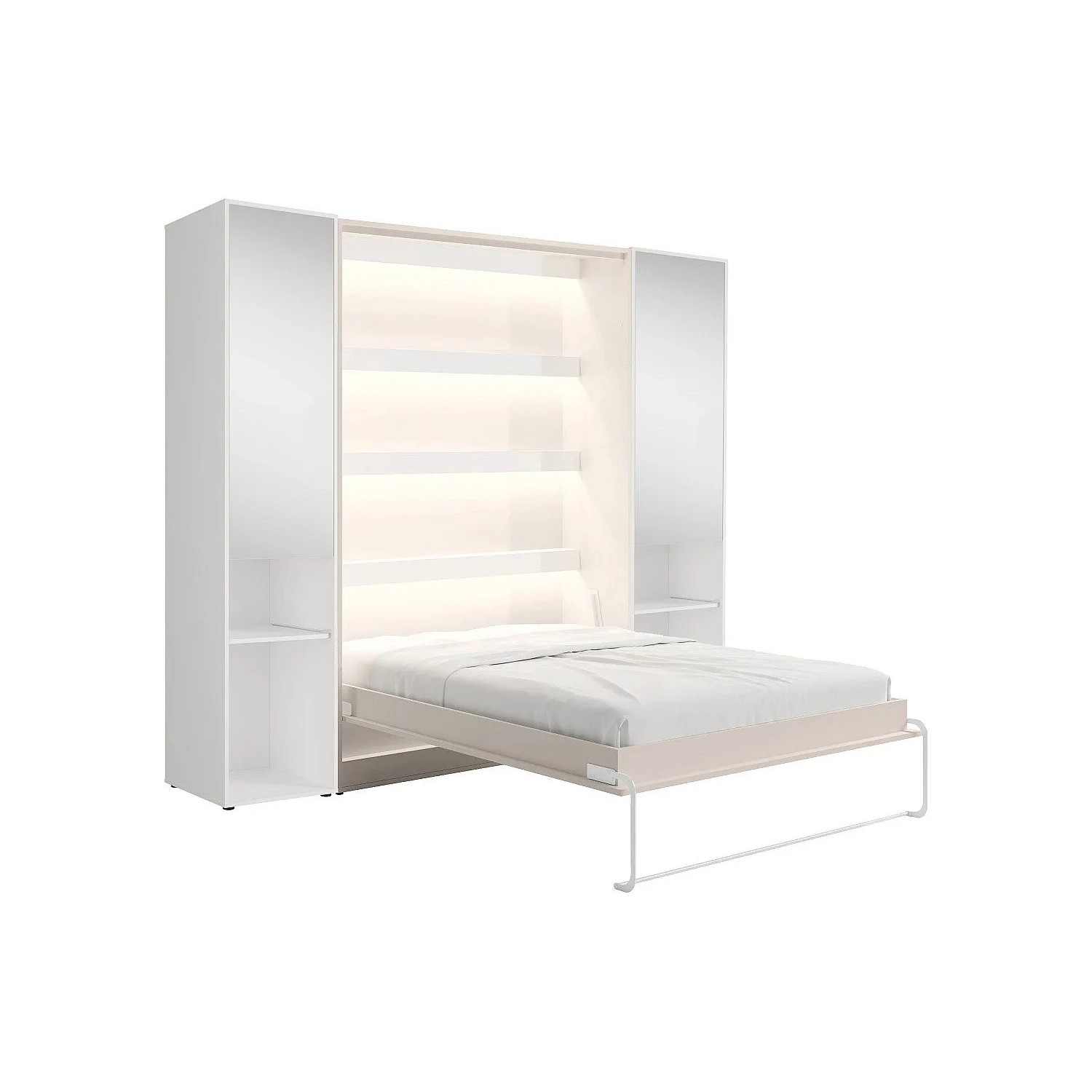 Vente-unique Schrankbett Rapili Beige  Weiß 279 cm