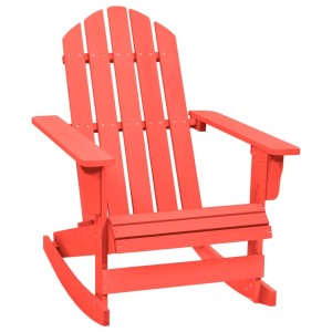 Roter Adirondack-Schaukelstuhl aus Tannenholz für Garten & Terrasse.