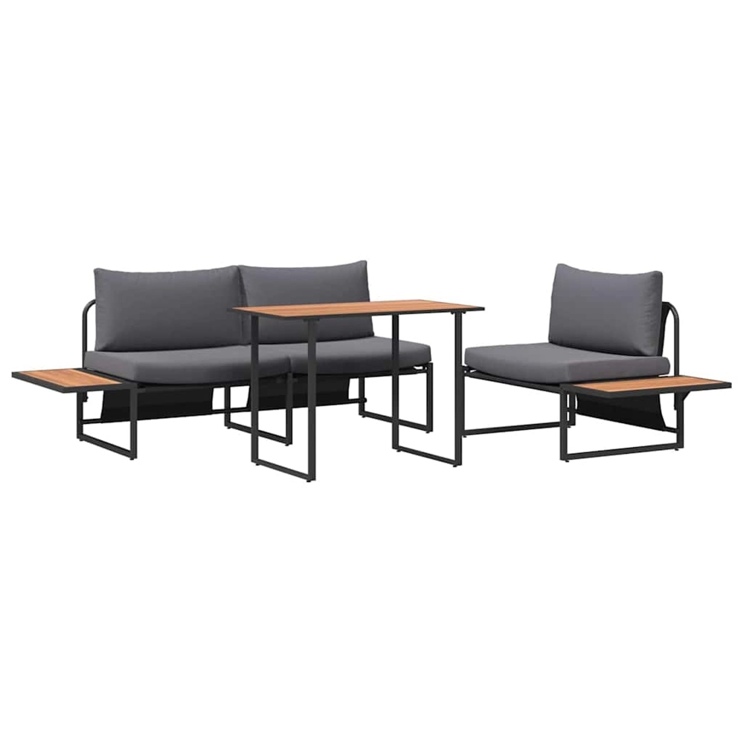 vidaXL Garten Essgruppe 3-Tlg Anthrazit Stahl 3335888 günstig online kaufen