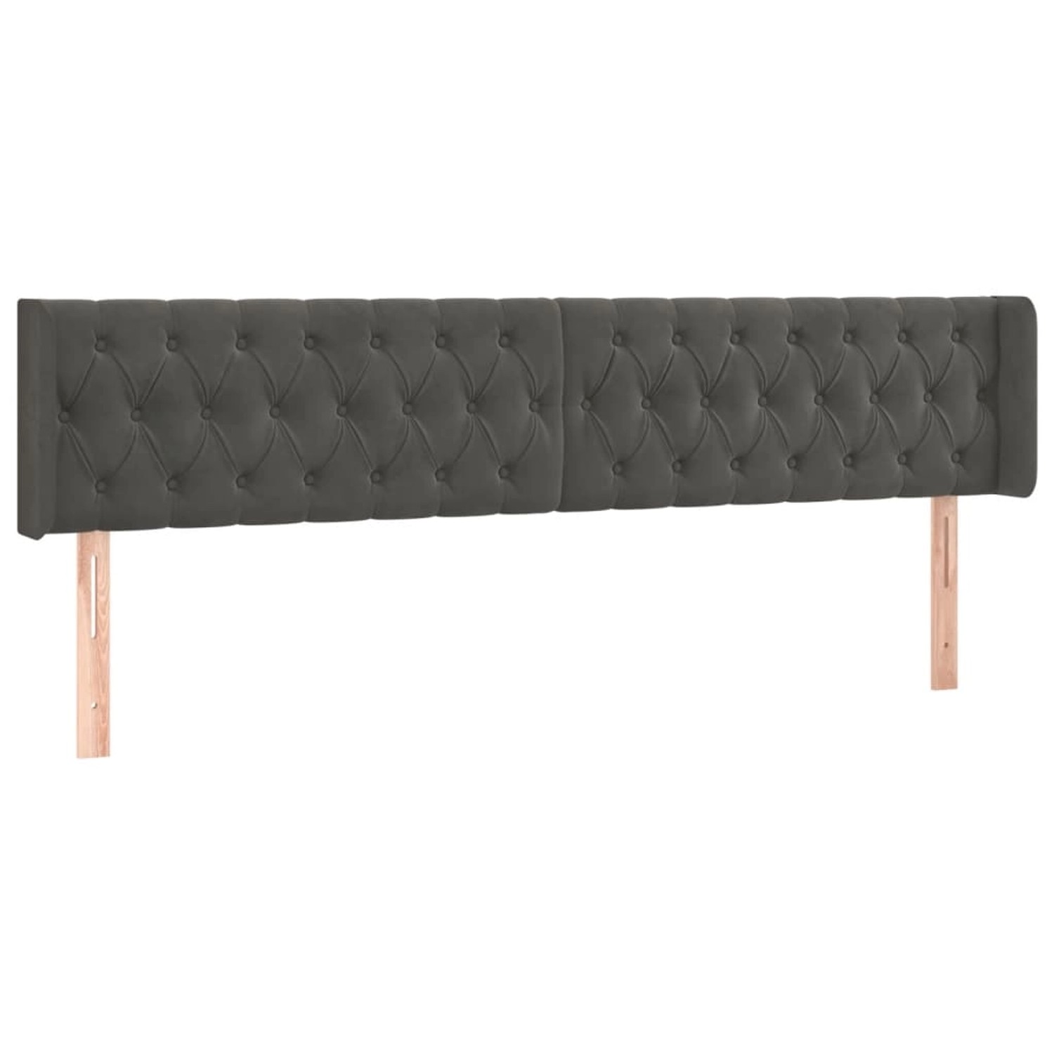 vidaXL LED Kopfteil Dunkelgrau 203x16x78/88 cm Samt 3123639