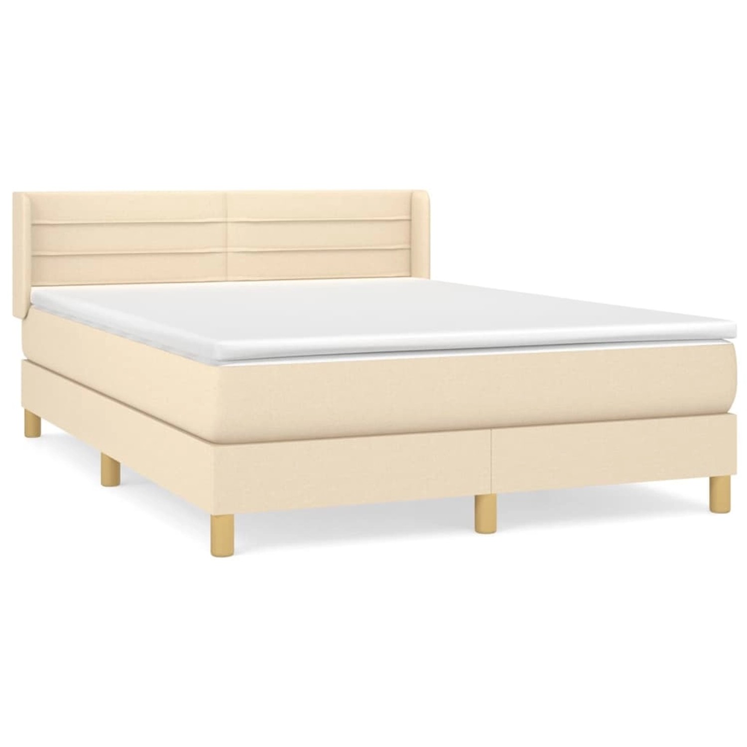 vidaXL Boxspringbett mit Matratze Creme 140x190 cm Stoff 3130350 günstig online kaufen