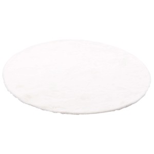 Weißer, runder Fellteppich (160x160cm) von Pergamon, super soft und luxuriös.