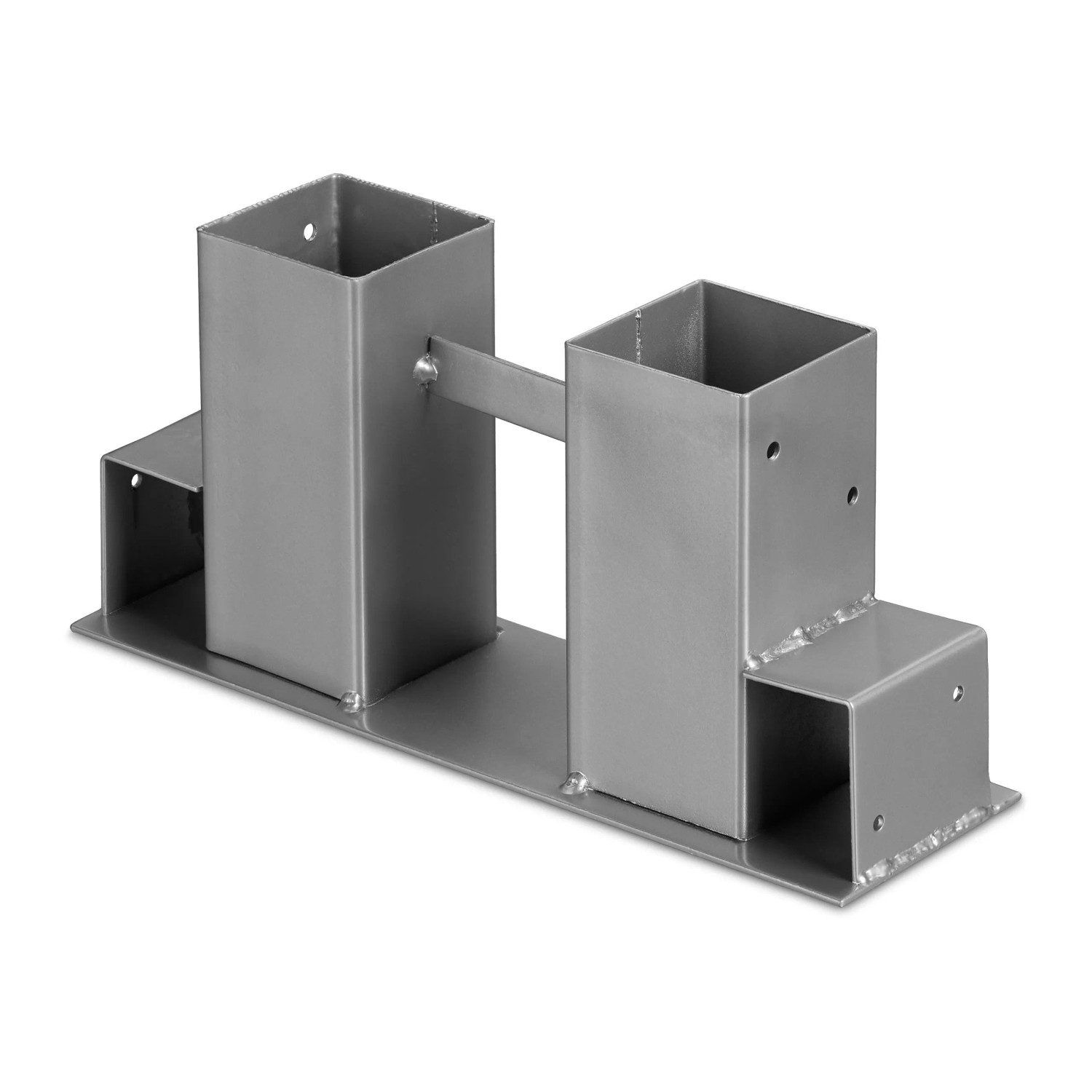 Relaxdays Holzstapelhilfe Stahl Silber Pulverbeschichtet 2er Set 16 cm x 34 cm x 10 cm