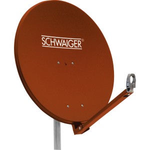 Schwaiger Satellitenschüssel, Ø 75cm, Ziegelrot, für optimalen SAT-Empfang.
