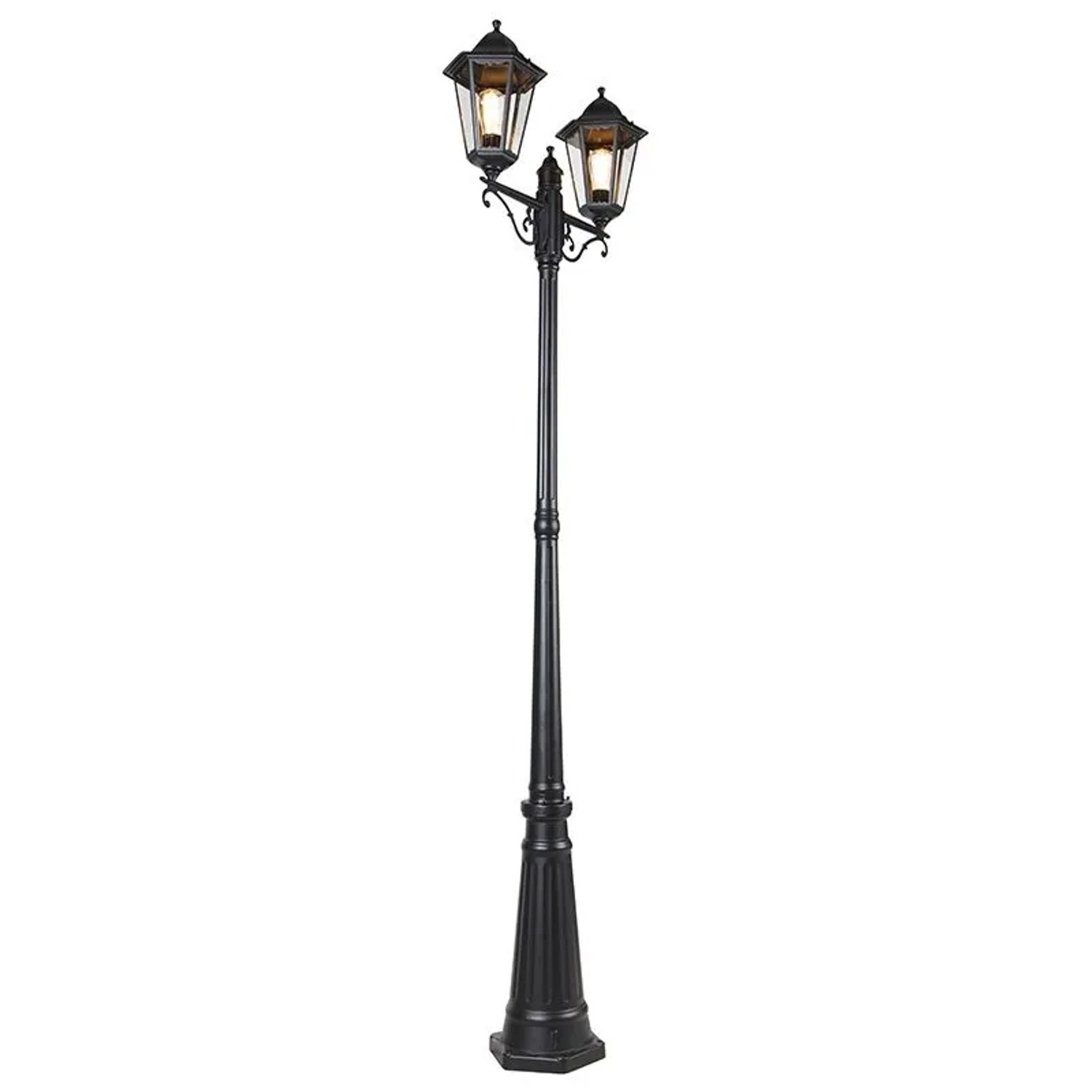 QAZQA Außenlaterne Schwarz 220 cm 2-flammig IP44 Havanna