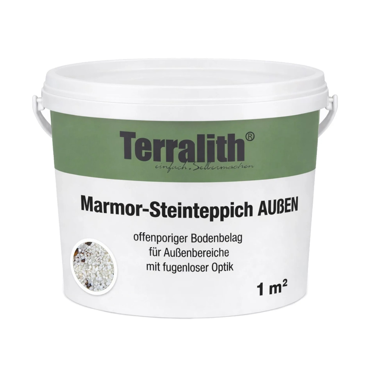 Terralith Edelsteinteppich Tigerauge Bianco 1 m² Außen