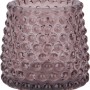 Dunkelgrauer Teelichthalter Midnight Mystery aus Glas mit Noppenstruktur, 7 cm hoch.
