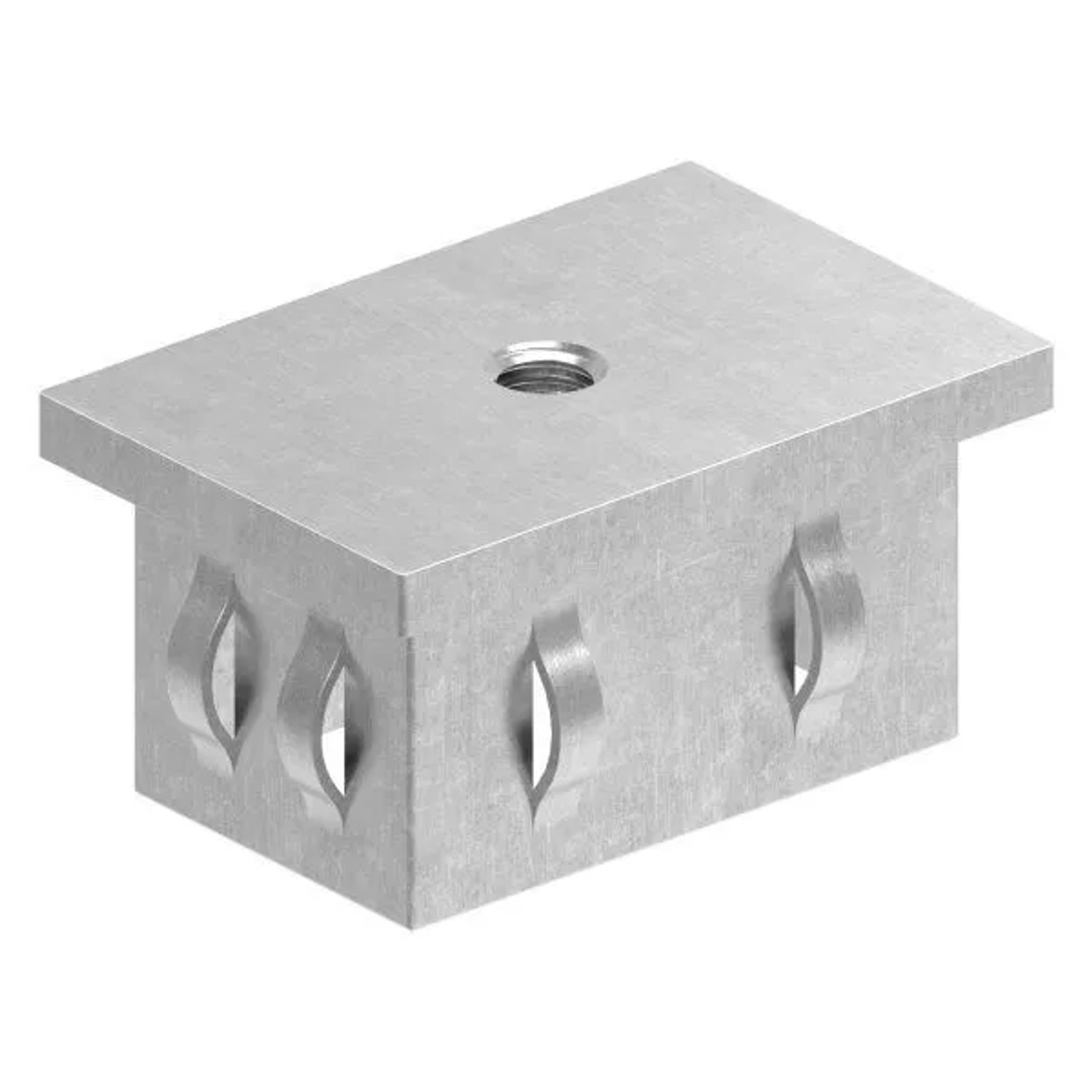FeNau Stahlstopfen Flach Mit M8 Für Rohr 60x40x2,0-3,0 mm Stahl S235JR Roh