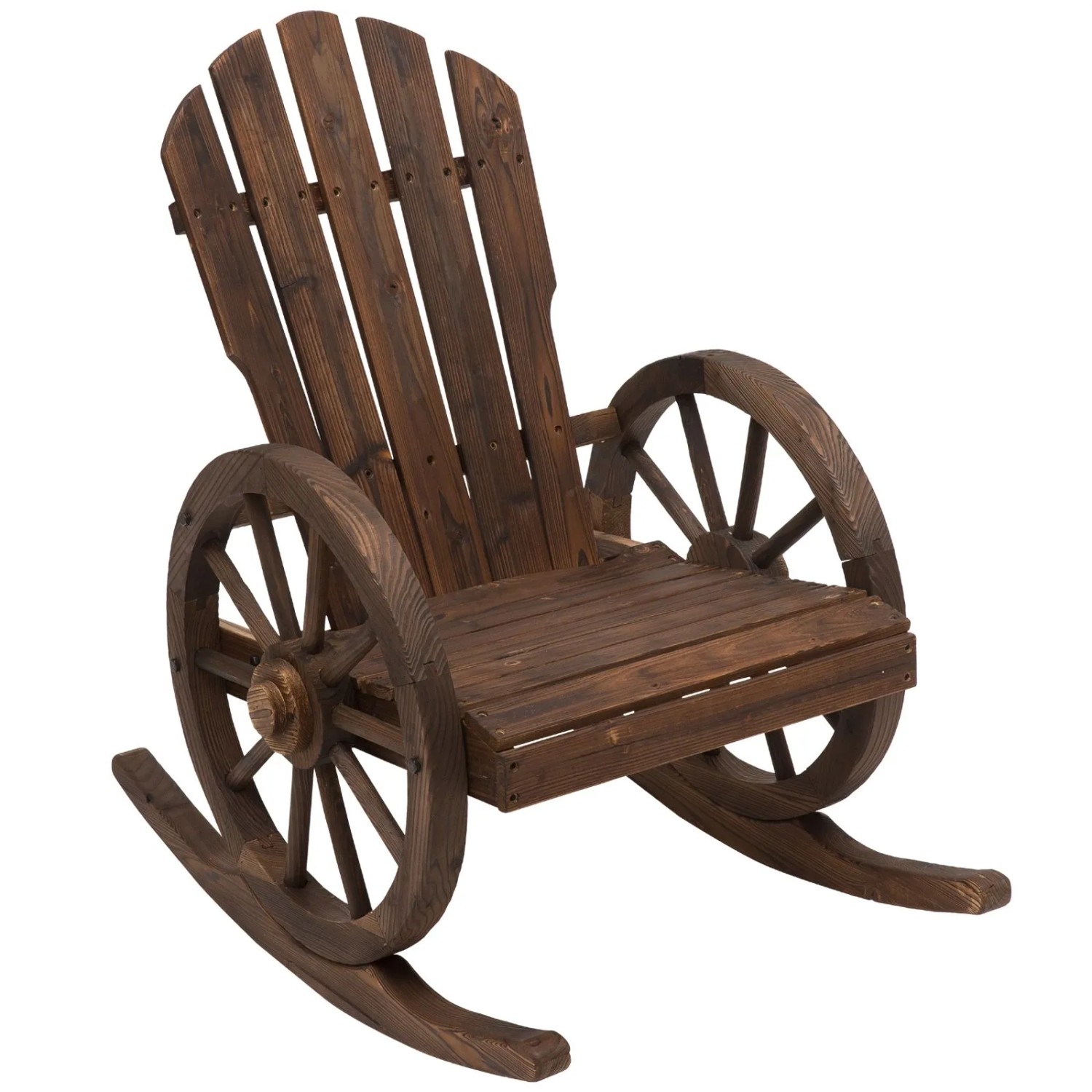 Outsunny Schaukelstuhl Tannenholz L68 x B88 x H92 cm Dunkelbraun