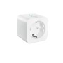 Weiße Philips Smart Matter Steckdose Typ F für Energieüberwachung. Smart Plug mit WiZ Logo.