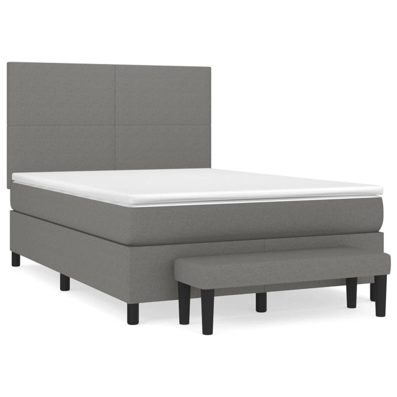 vidaXL Boxspringbett Boxspringbett mit Matratze Dunkelgrau 140x200 cm Stoff günstig online kaufen